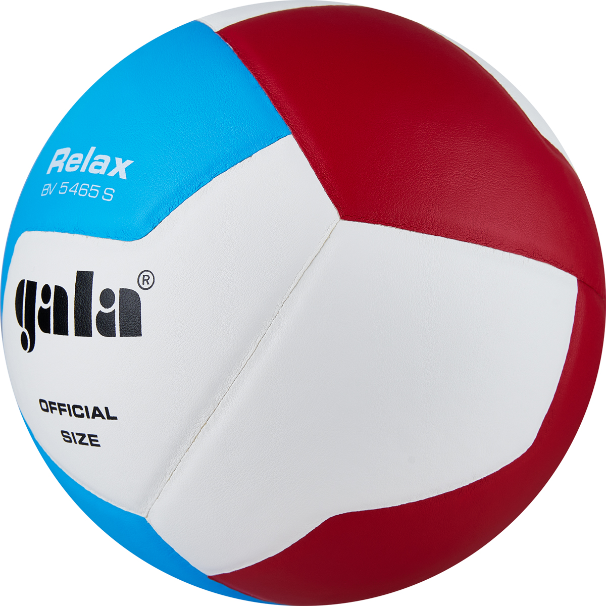 Мяч вол. GALA Relax 12, BV5465S, р. 5, синт. кожа ПУ, клееный, бут. камера, бело-сине-красный