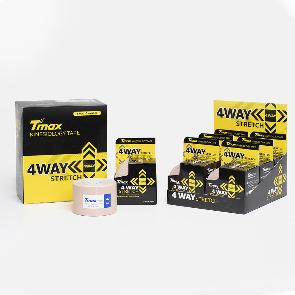 Тейп кинезиологический Tmax 4 WAY Biege (5 см x 5 м), 20211227, телесный
