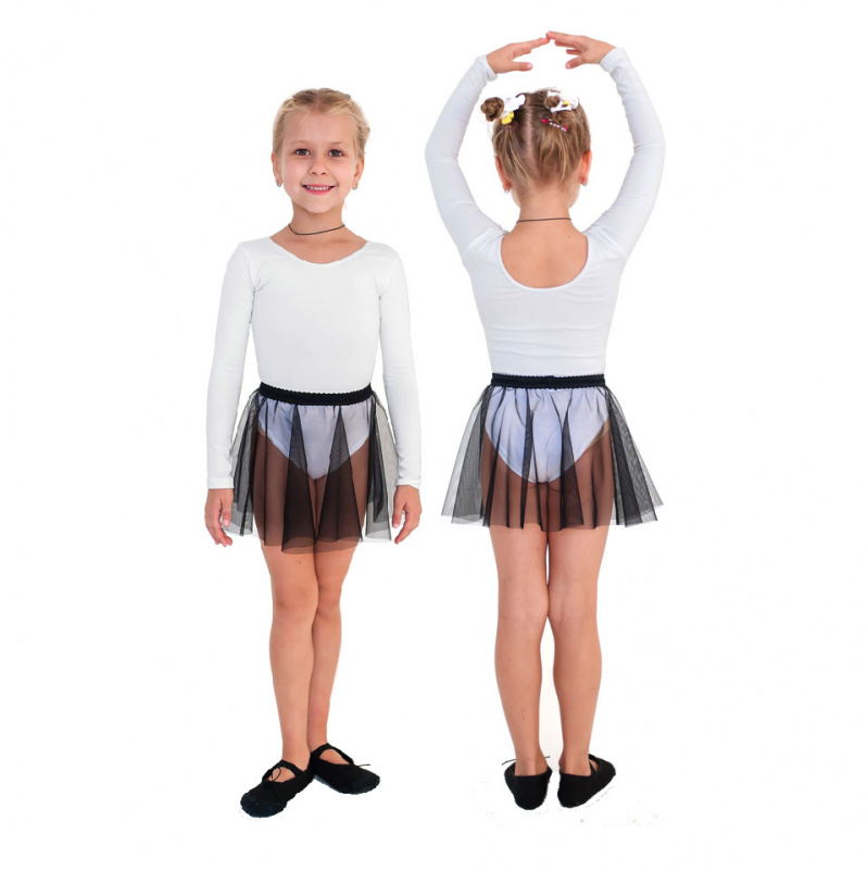 Юбочка гимнастическая сетка Indigo SM-081-28-30, р.28-30, полиэстер, черный