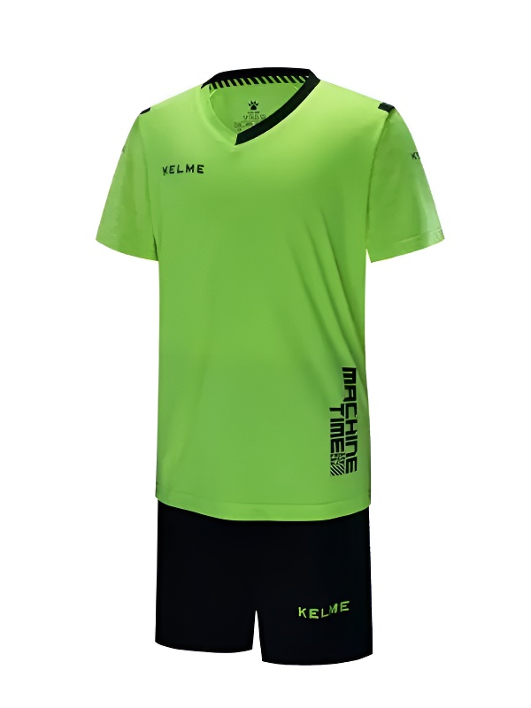 Детская футбольная форма KELME Short Sleeve Football Set Kids (Light Green/Black)
