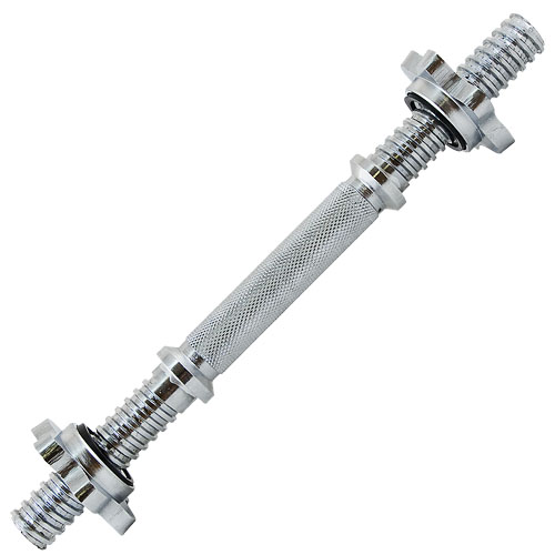 Гриф гантельный TORRES, PL5030, d25 мм, 35 см, сталь, замок-гайка, хром