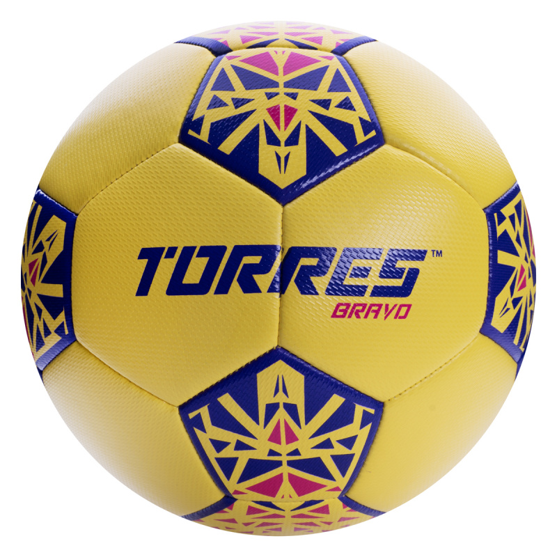 СЦ*Мяч футб. TORRES Bravo-4, F324114, р.4, ПУ, 4 сл, 32 п, гибрид.сшивка, желтый