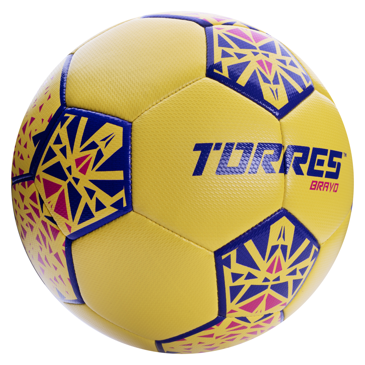 СЦ*Мяч футб. TORRES Bravo-5, F324115, р.5, ПУ, 4 сл, 32 п, гибрид.сшивка, желтый