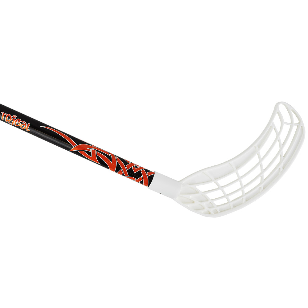 Клюшка для флорбола RealStick Tribal Jr, MR-KF-TR70-WH, 70см,прямой крюк,пластик,черн-бел-оранж