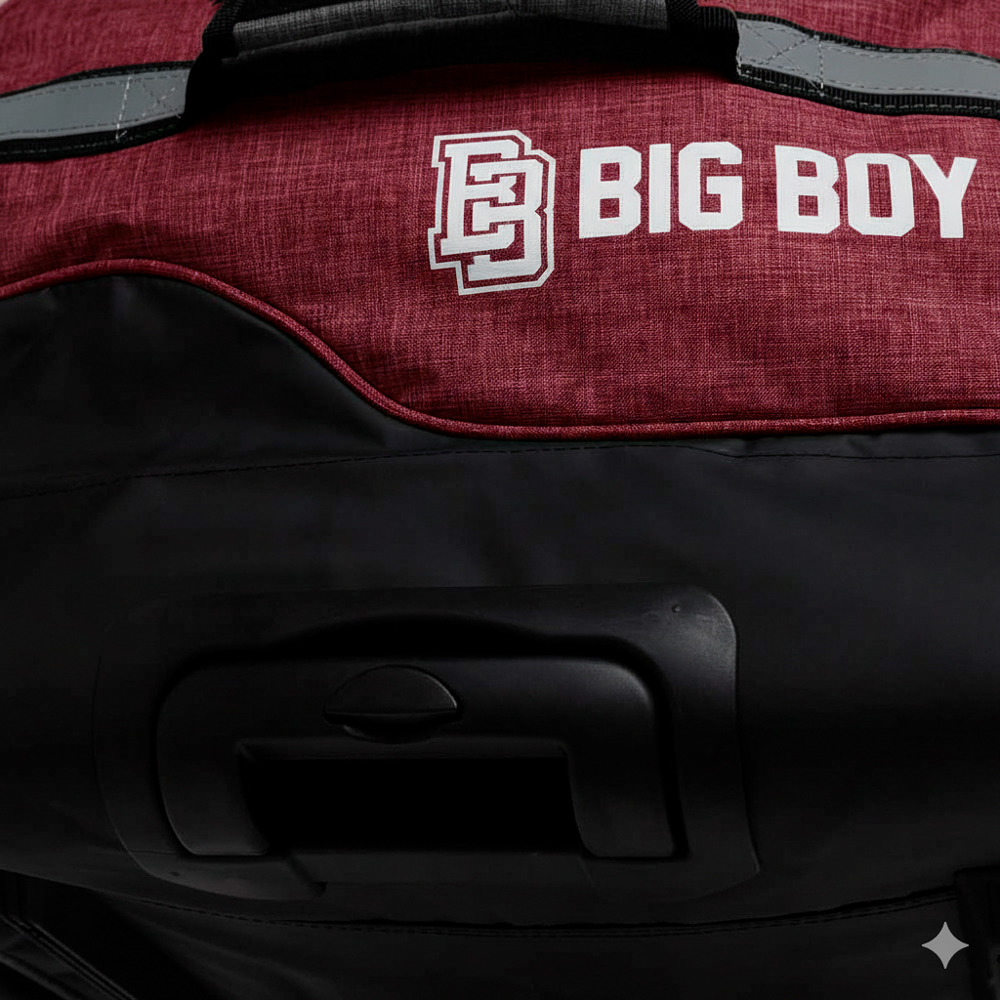 Сумка-баул спорт. BIG BOY Premium 36, BB-BAG-CA-RD, полиэстер, на колесах, бордово-черно-белый