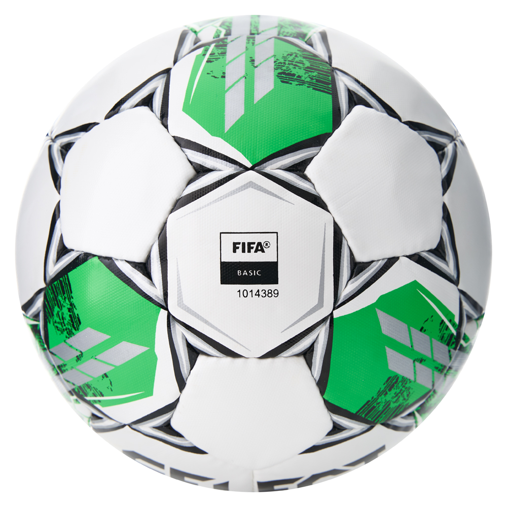 Мяч футб. SELECT Liga V25, 3855160585, р.5, FIFA Basic, 32п, ПУ, руч. сш, бело-зеленый