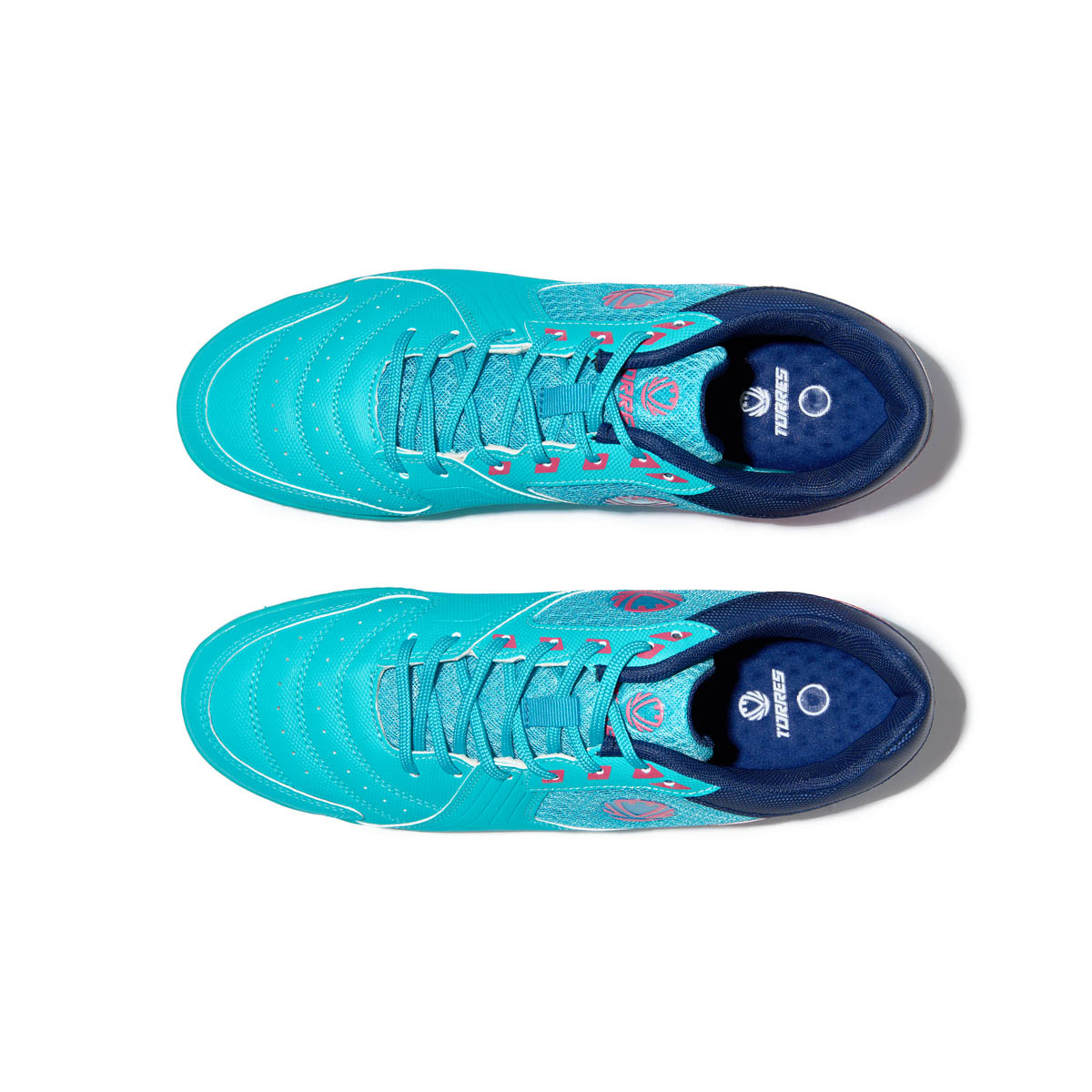 Бутсы зальные TORRES LIDER подростковые, TS14624485-34, р.34, ПУ, текстиль, бирюзовый