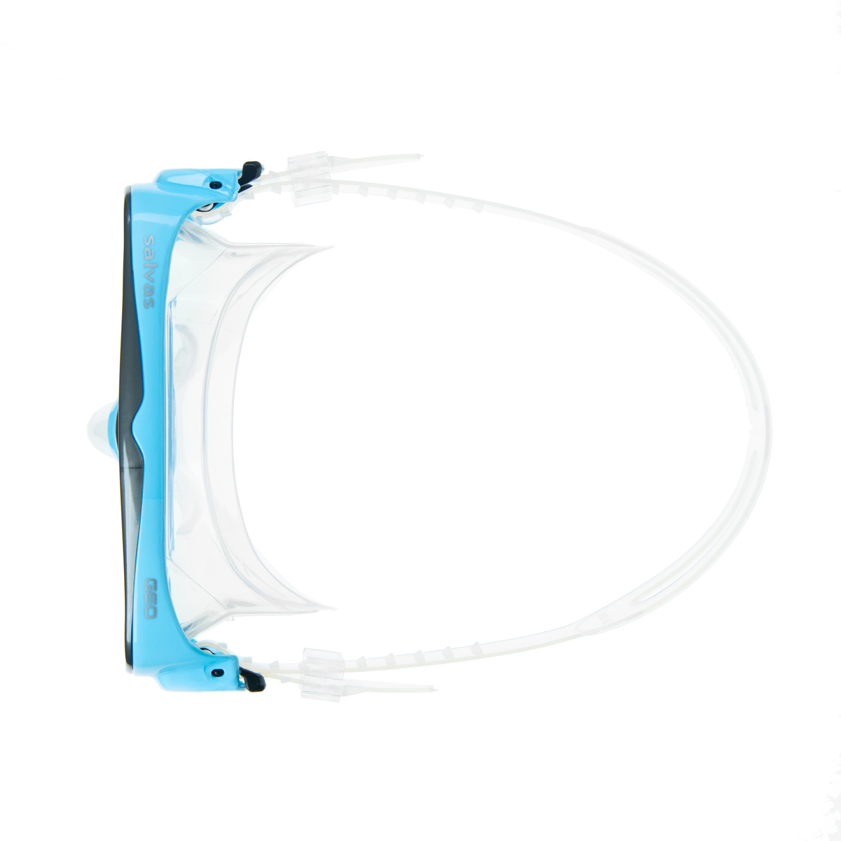 Маска для плав. Salvas Geo Md Mask, CA140S1QYSTH, закален.стекло, силикон, р. Medium, голубой