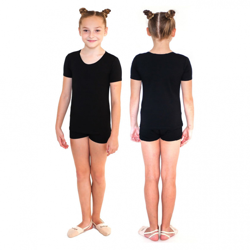 Футболка с коротким рукавом Indigo SM-220-34, р.34, хлопок, эластан, черный