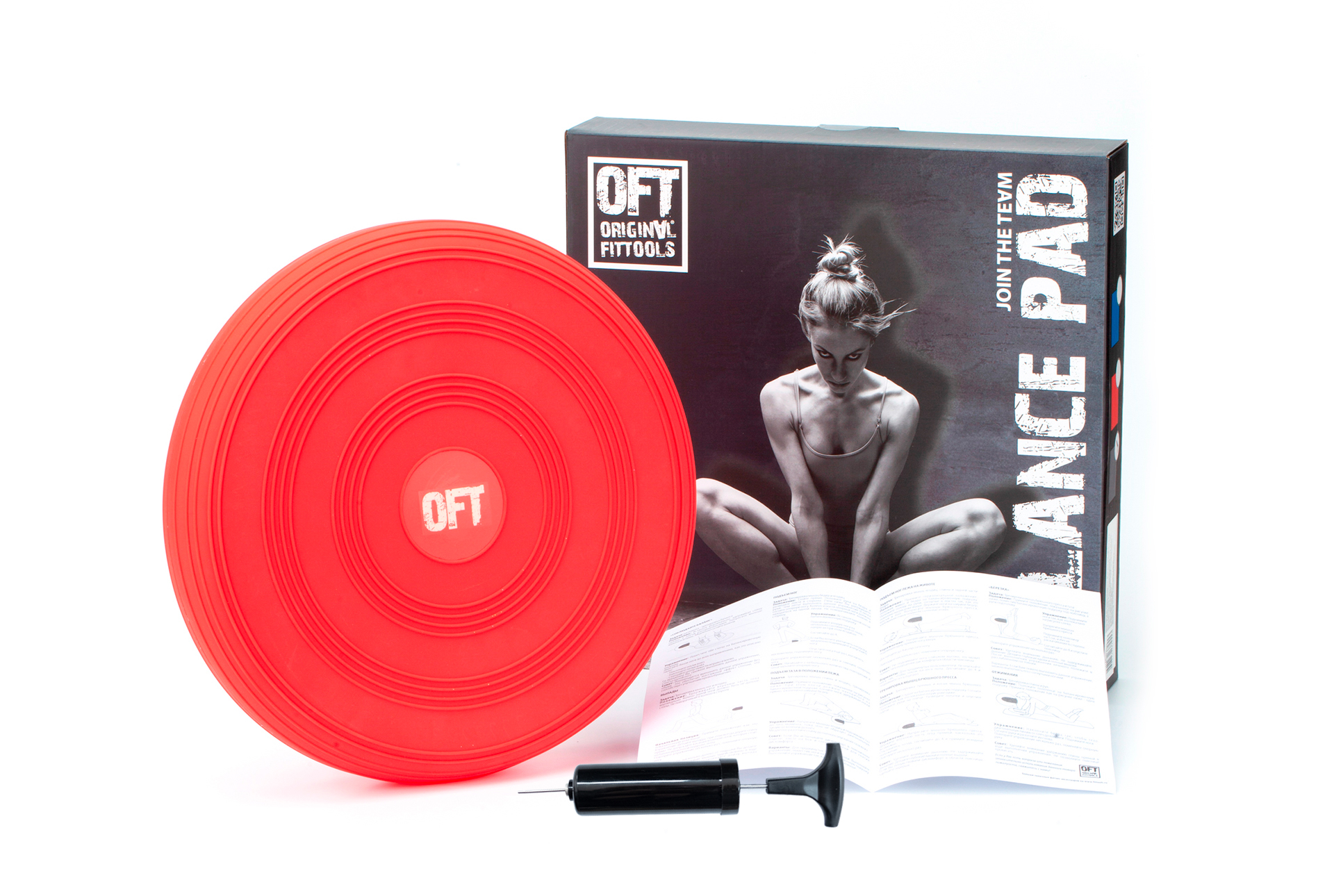 Балансировочная подушка в комплекте с насосом FT-BPD02-RED (цвет - красный)