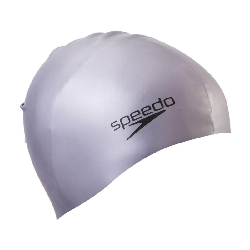 Шапочка для плав. SPEEDO Plain Molded Silicone Cap, 8-709849086, СЕРЕБРИСТЫЙ, силикон