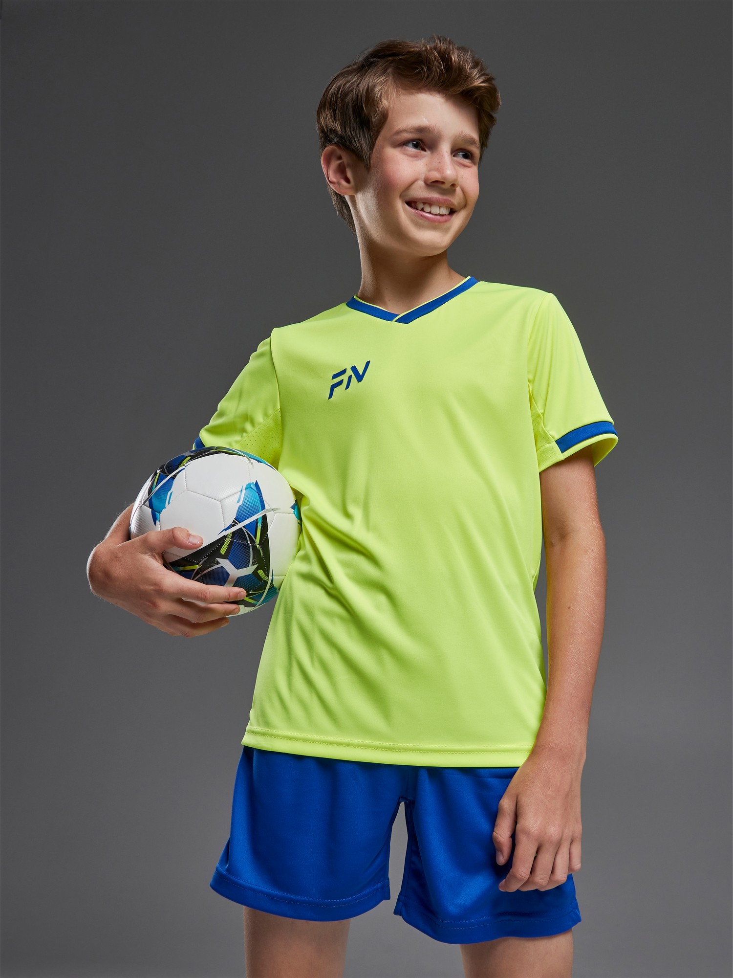 Детская футбольная форма FN Football Set Kid (Light Green/Blue)