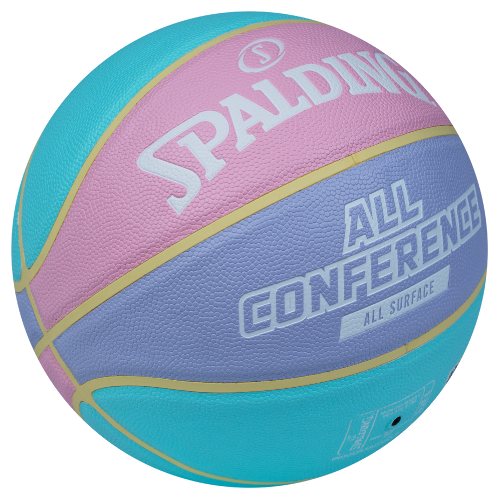 Мяч баск. SPALDING All Conference р.6, 77065z, композит, голубо-розовый