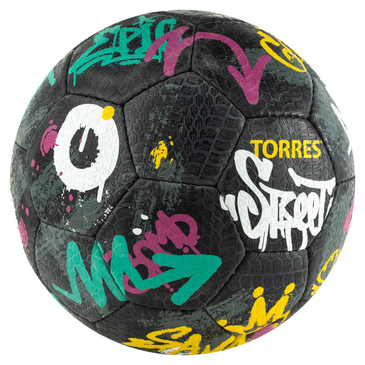 Мяч футб. TORRES Street, F023225, р.5, 32 пан.. рез., 4 подкл. слоя, руч. сшив., черно-мультиколор