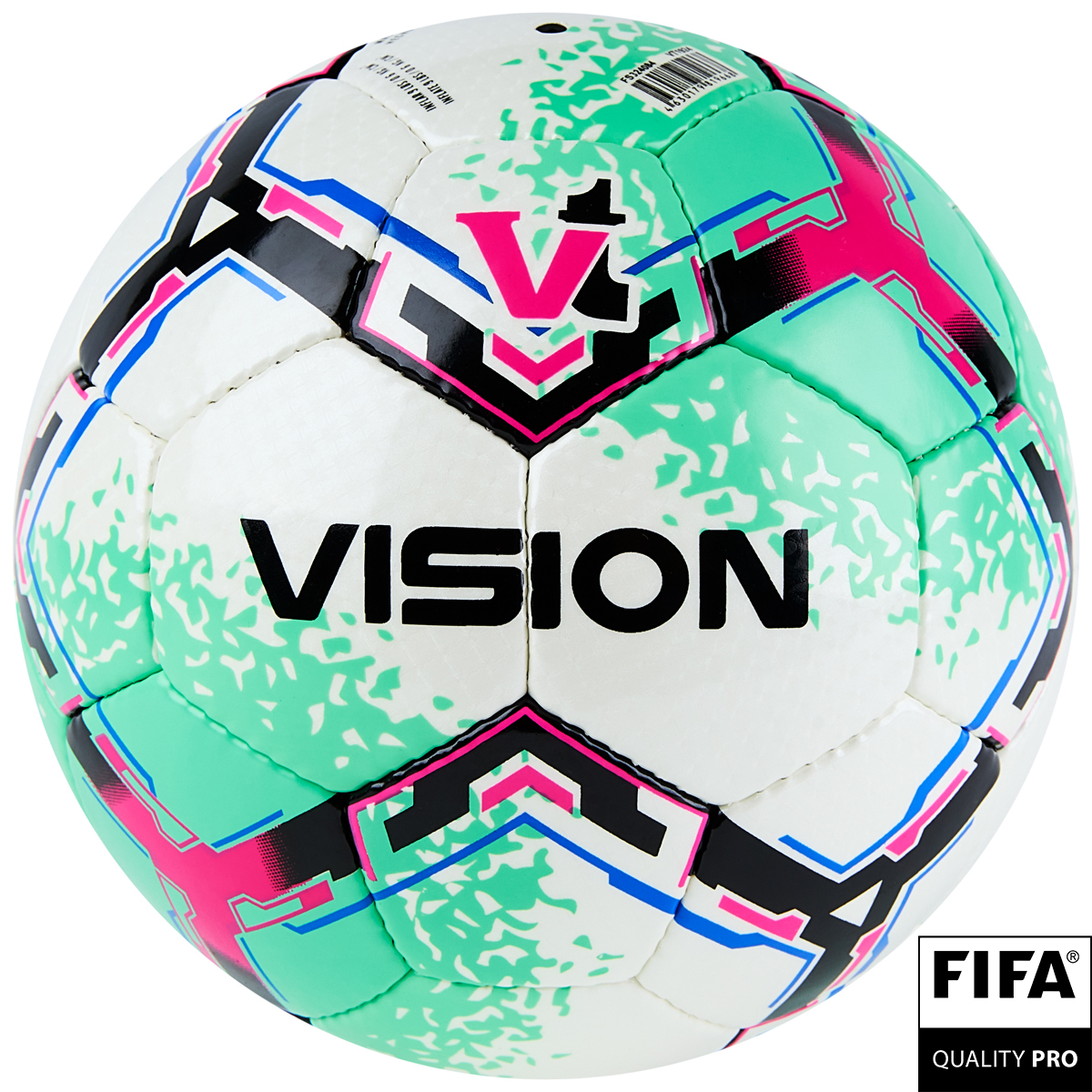 Мяч футзал. VISION SALA+, FIFA Quality Pro, FS324084 р.4, 32 п. PU, 4 подкл.сл, руч.сшив.,бело-зелен