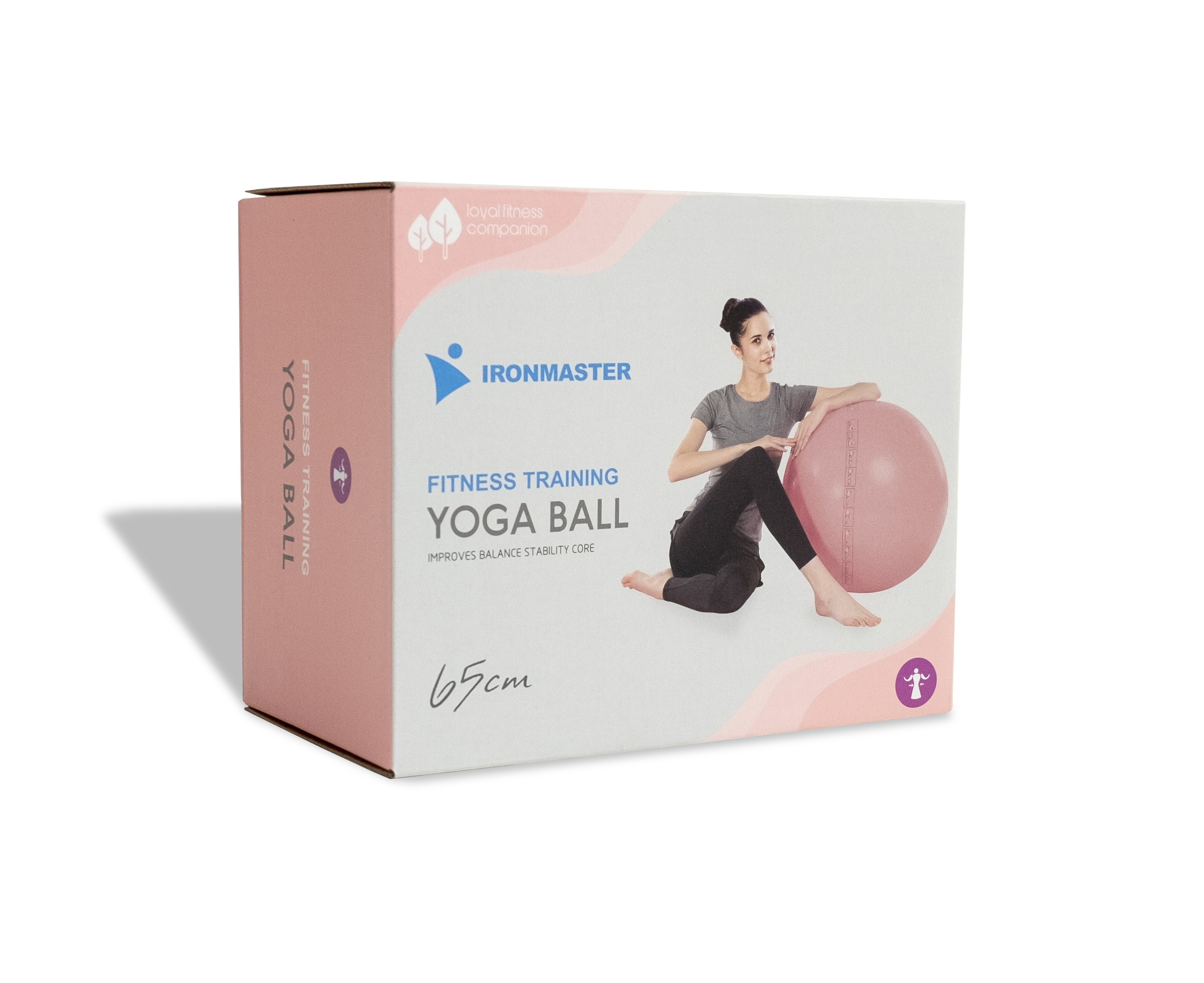 Гимнастический мяч 65 см розовый