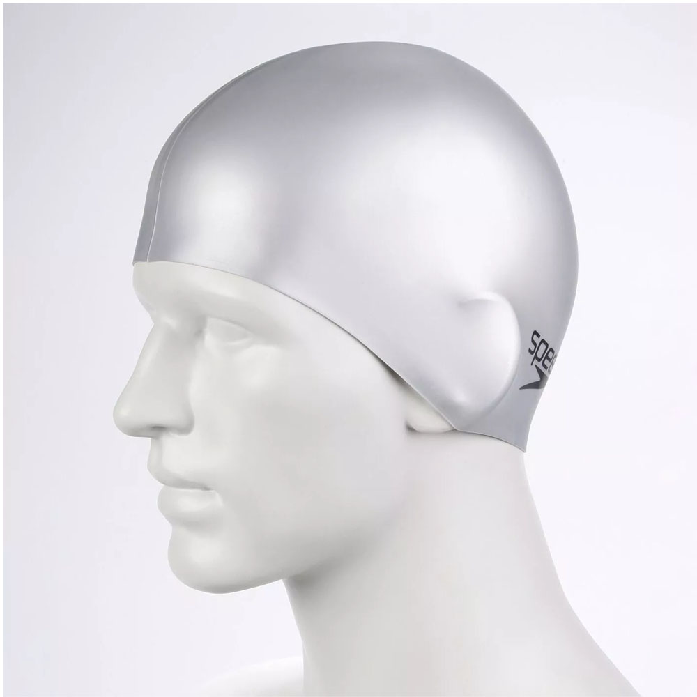 Шапочка для плав. SPEEDO Plain Flat Silicone Cap, 8-709911181, СЕРЕБРИСТЫЙ, силикон