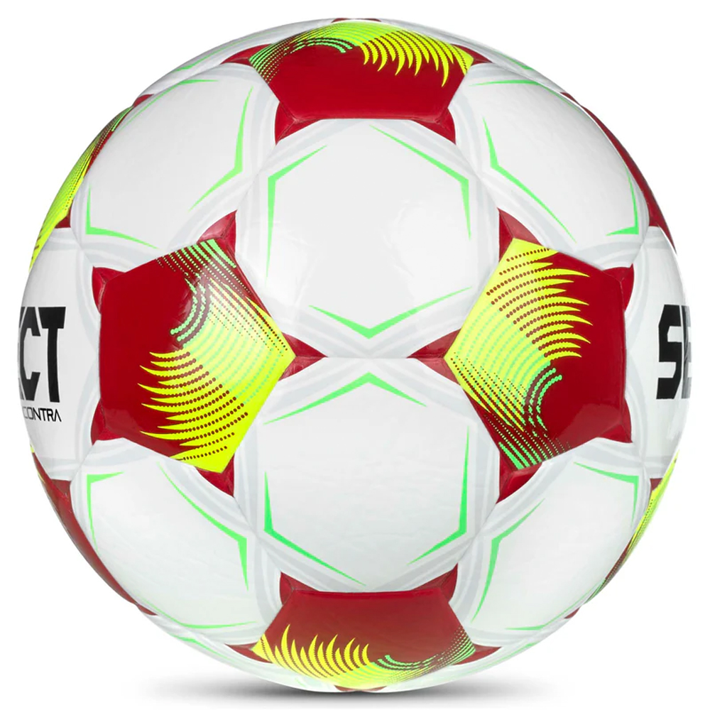 Мяч футб. SELECT Contra DB V26, 0854171012, р.4, FIFA Basic, 32 пан, ПУ, гибрид.сш, бело-желто-красн