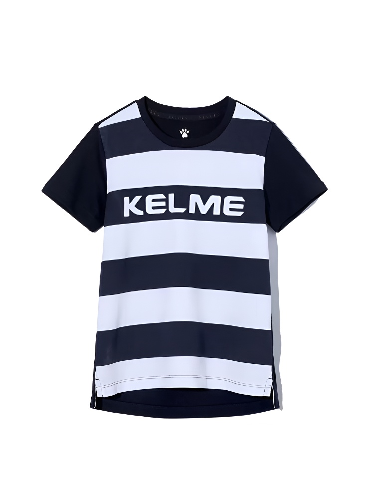 Детская футболка KELME Boys Short Sleeve T-Shirt (Dark Blue/White)