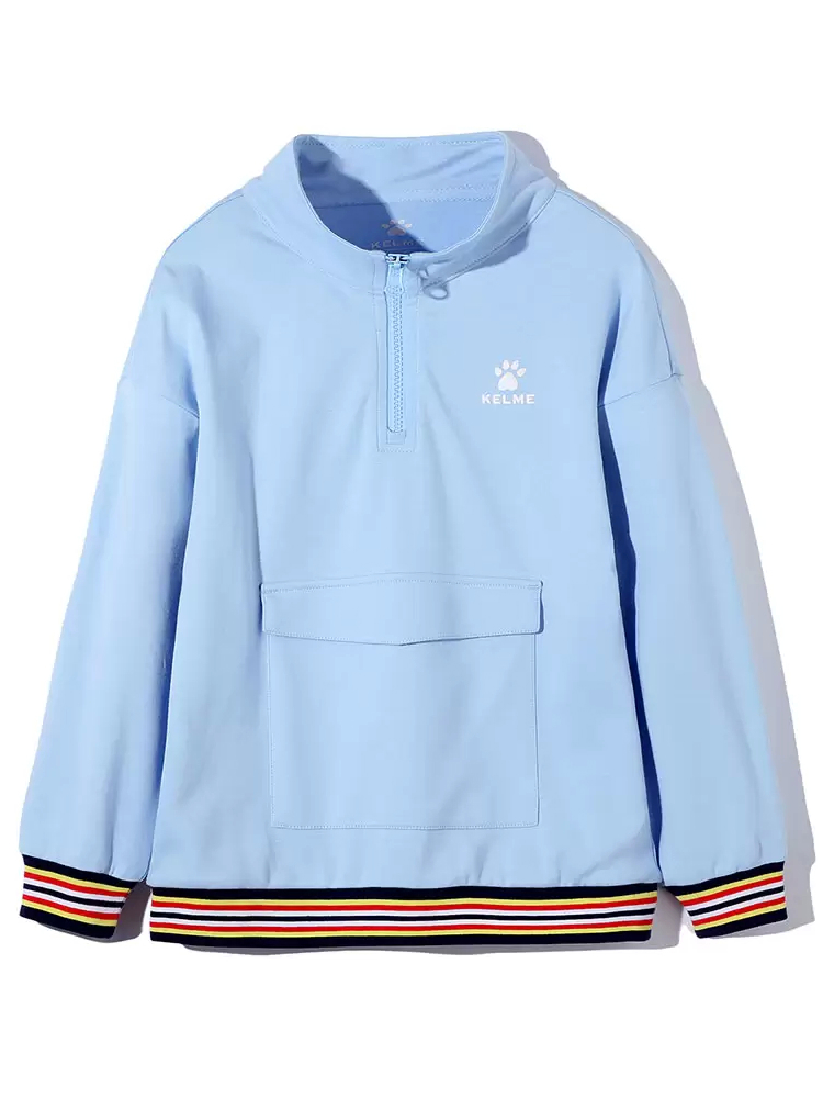 Детская олимпийка KELME Boys Half Cardigan Sweater Light Blue