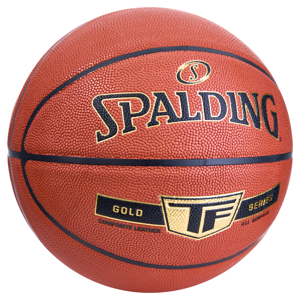 Мяч баск. SPALDING TF Gold 76857z, р.7, композит (микрофибра), коричнево-черный