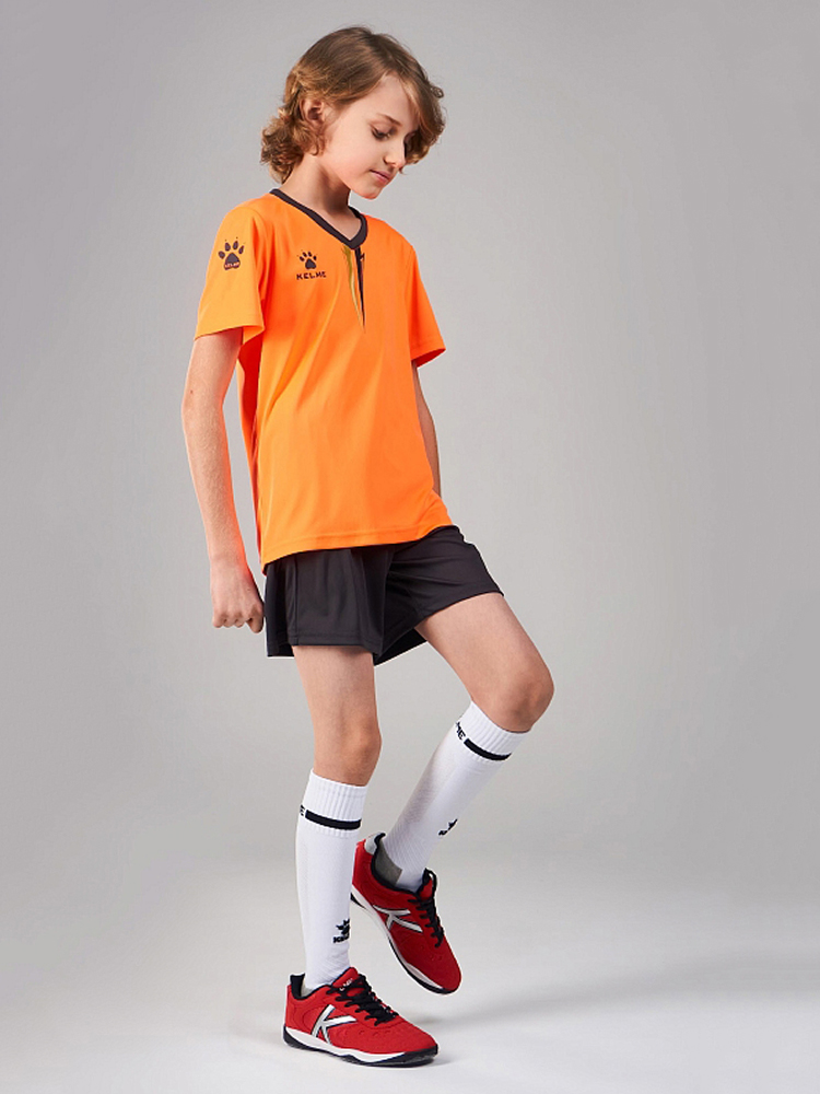 Детская футбольная форма KELME S/S Football Set Kid (Orange/Black)