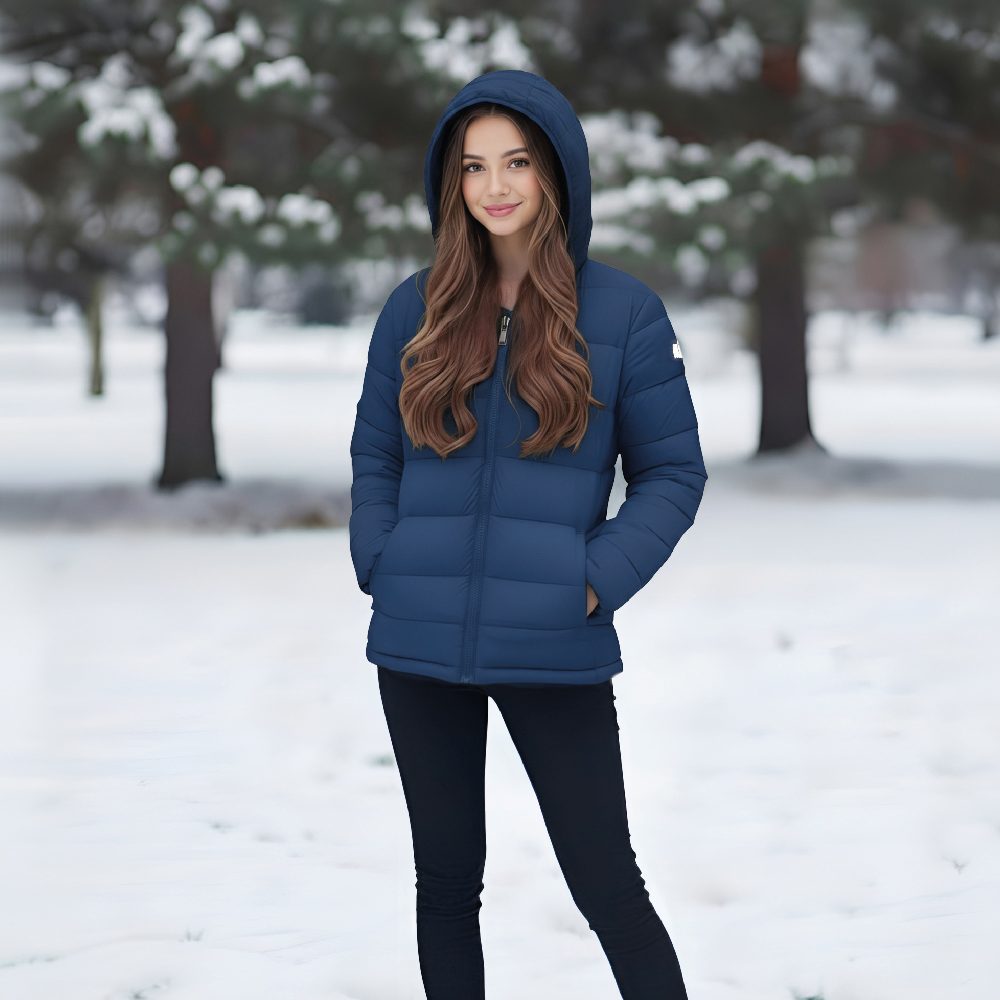 СЦ*Куртка утепленная с капюшоном жен. MIKASA MT913-036-S, р.S, полиэстер, нейлон, синий