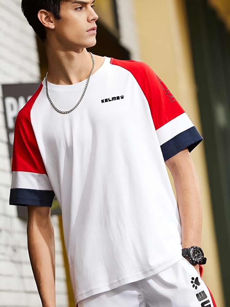 Футболка KELME Men's Short Sleeve T-Shirt (White/Red)