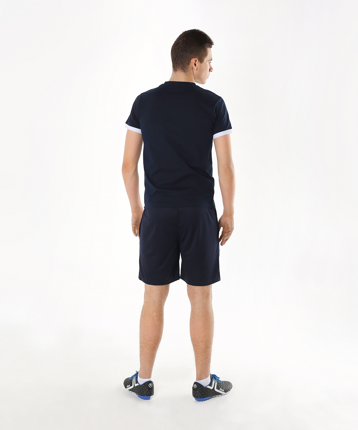 Футболка тренировочная JCT-1040-091, хлопок, темно-синий/белый, детский, размер XS