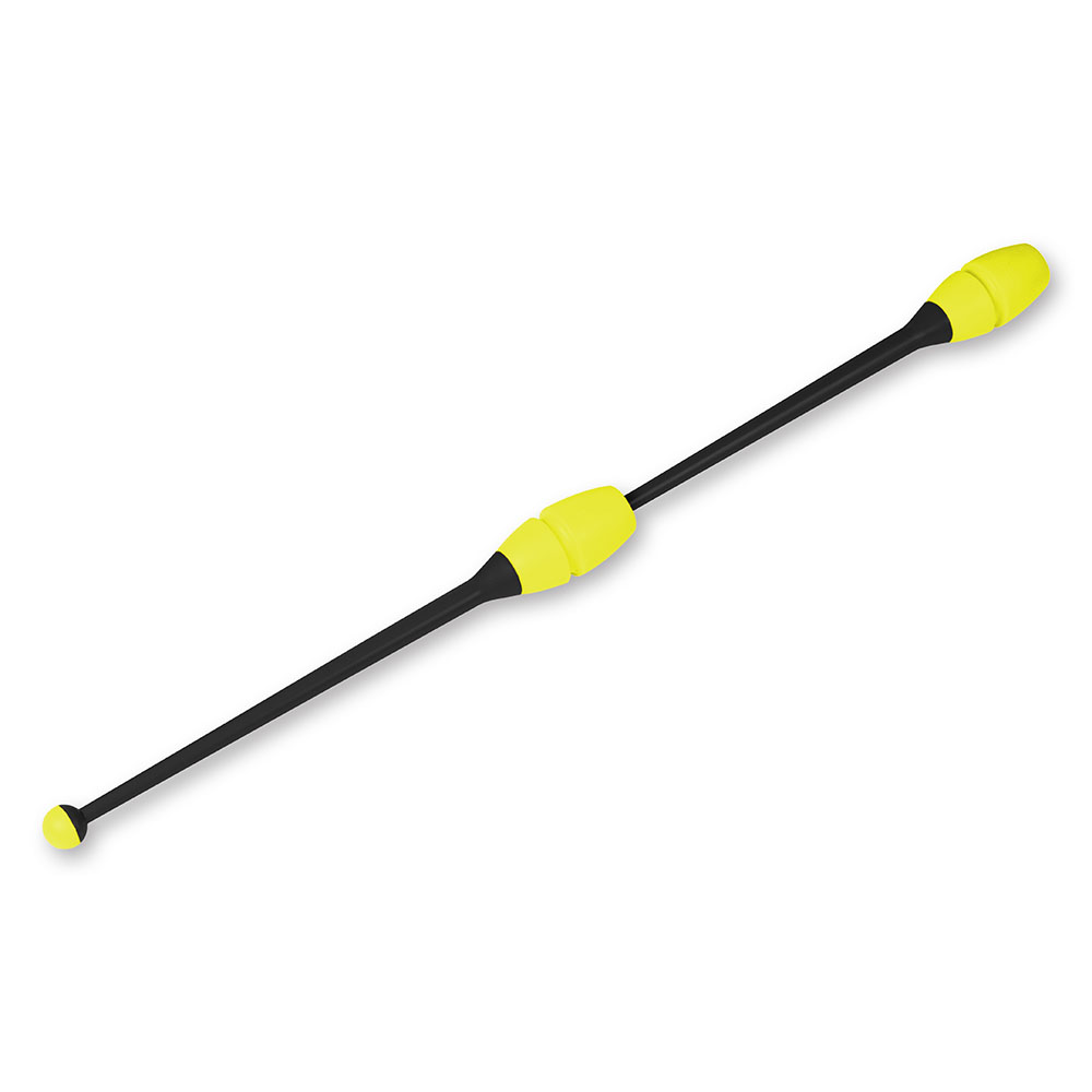 Булавы для худ. гимнастики INDIGO, IN018-BKL, 41 см, пластик, каучук, в компл. 2шт, черно-лимонный