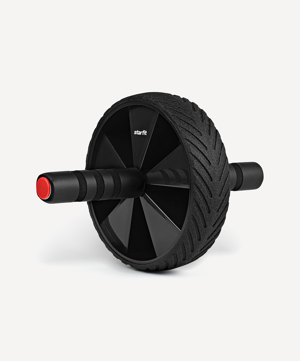 Ролик для пресса с мягким ходом STARFIT RL-104, черный/красный