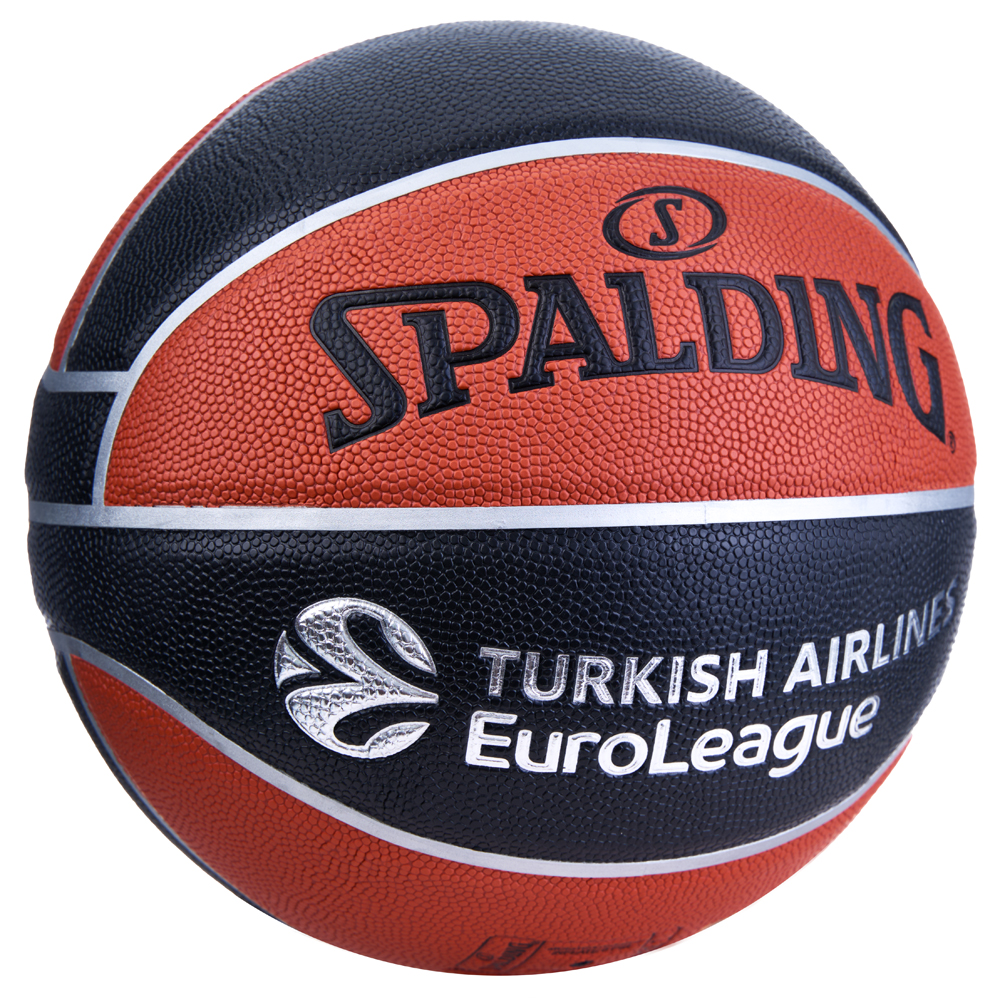 Мяч баск. SPALDING TF-500 Excel Euroleague р.7, 77101z, композит, коричнево-черный