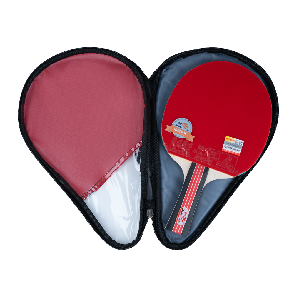 Ракетка для н/т DOUBLE FISH 2D-C, для любителей, накладка 1,8 мм, конич. ручка + чехол