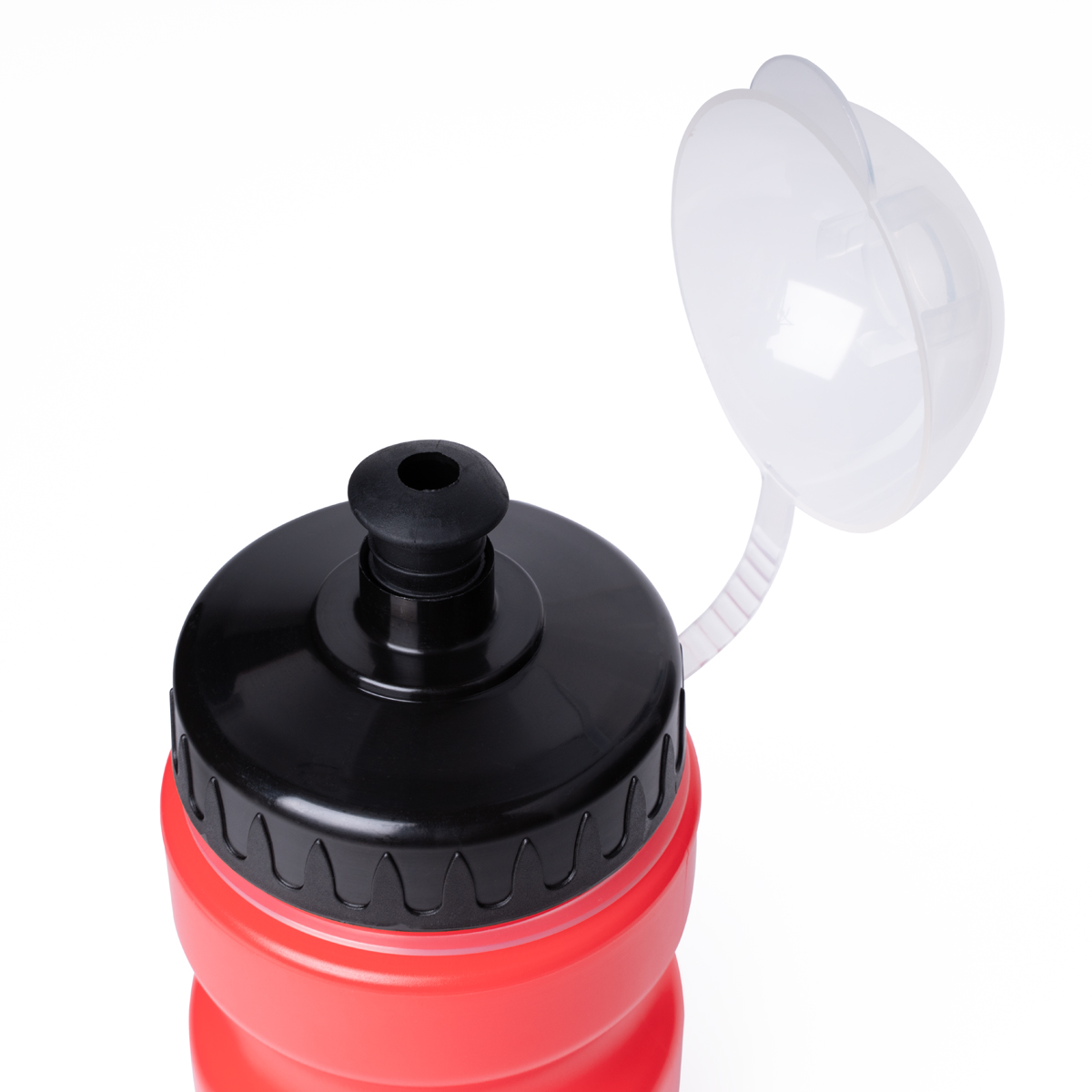 Бутылка для воды TORRES, SS1066, 550 мл, крышка с колп., мягк. пласт., красная, черная крышка