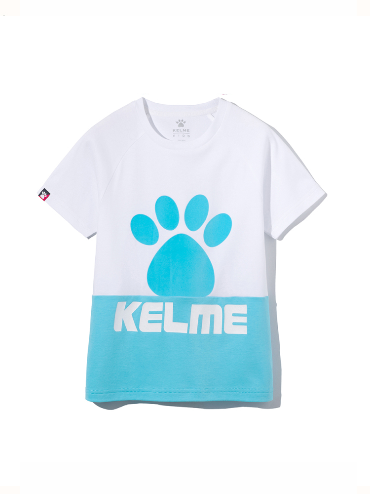 Детская футболка KELME Short Sleeve T-Shirt Kid (White/Light Blue)