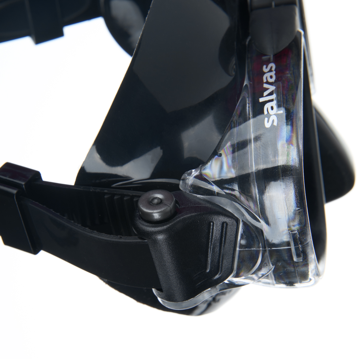 Маска для плав. Salvas Neptun Black, CA515N2TNSTH, закален.стекло, силикон, р. Senior, черный