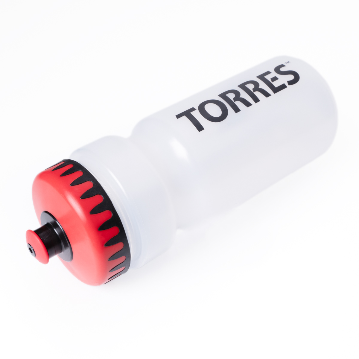 Бутылка для воды TORRES, SS1027, 550 мл, мягкий пластик, прозрачная, красно-черная крышка
