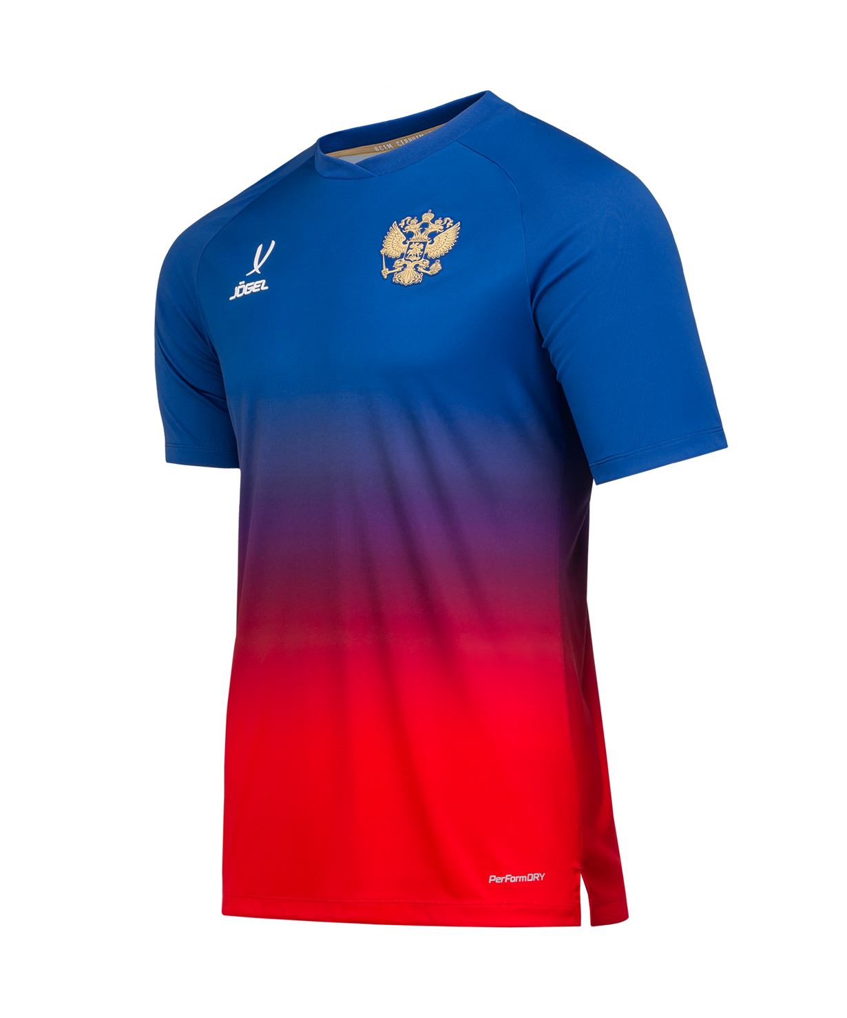 Футболка разминочная JOGEL NATIONAL PerFormDRY Pre-Match Tee, сине-красный