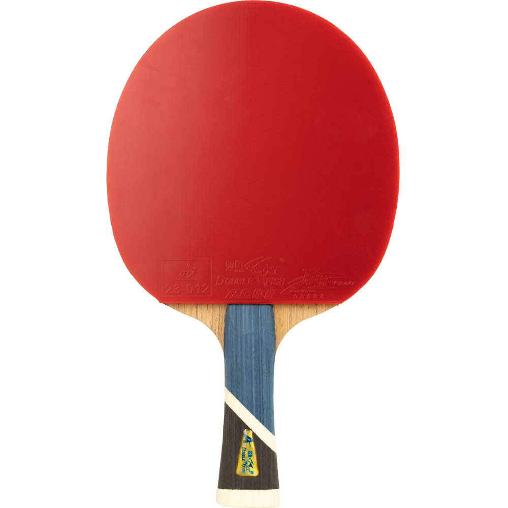 Ракетка для н/т DOUBLE FISH 5A+C, для продвин, ITTF Appr, накл. 2,1 мм, конич. ручка+ 2 мяча V40+мм
