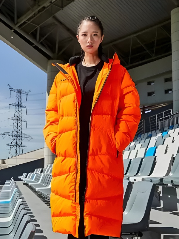 Пуховик KELME Hooded Long Down Jacket Orange