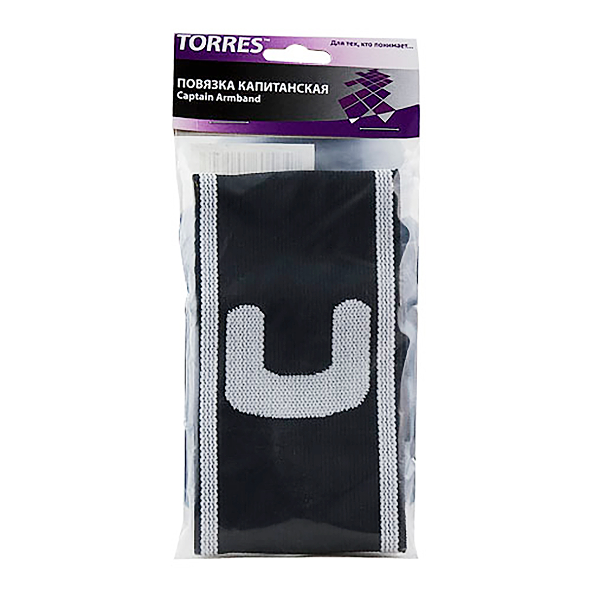 Капитанская повязка TORRES, SS11002-02, нейлон, безразмерная, черно-белый