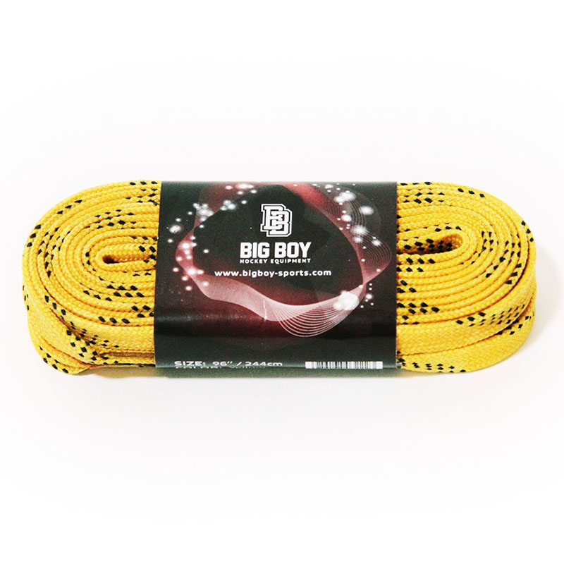 Шнурки для коньков BIG BOY Comfort Line с пропиткой, BB-LACES-CL-274YL, полиэстер, 274см, желт