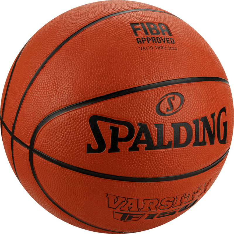 Мяч баск. SPALDING TF-150 Varsity Logo FIBA 84422z, р.6, , FIBA Approved, резина, коричнево-черный