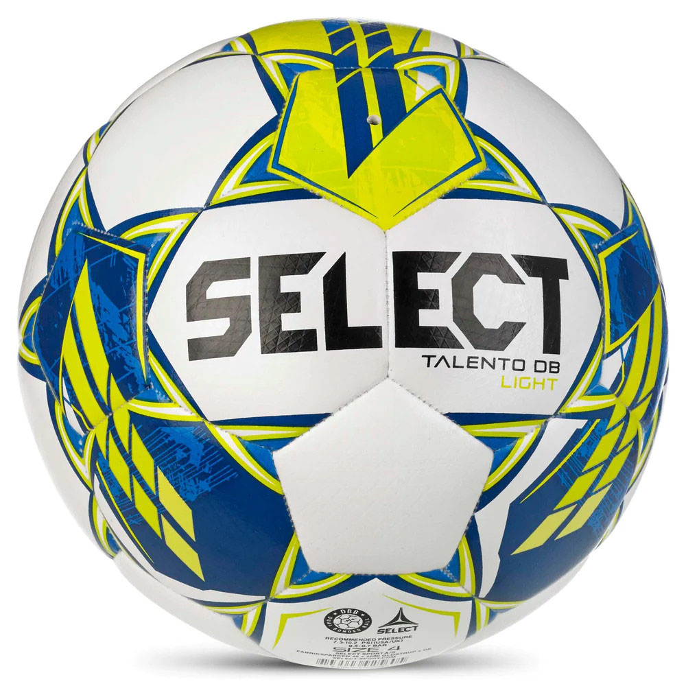 Мяч футб. SELECT Talento DB Light V23, 0774860005 р.4, 32п, ПУ, гибрид.сш, бело-сине-зеленый