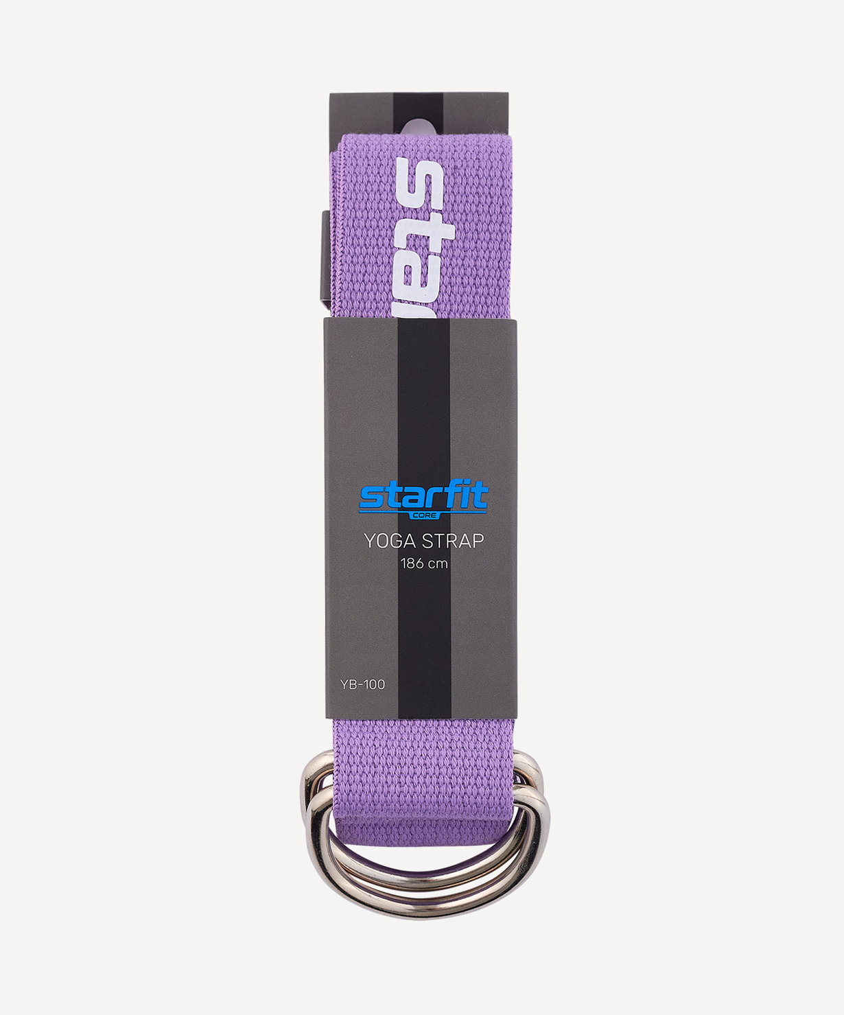 Ремень для йоги STARFIT YB-100 183 см, хлопок, фиолетовый пастель