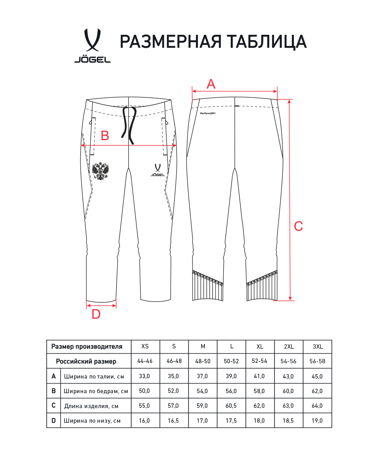 Брюки тренировочные JOGEL NATIONAL PerFormDRY 3/4 Training Pants, темно-синий, размер L