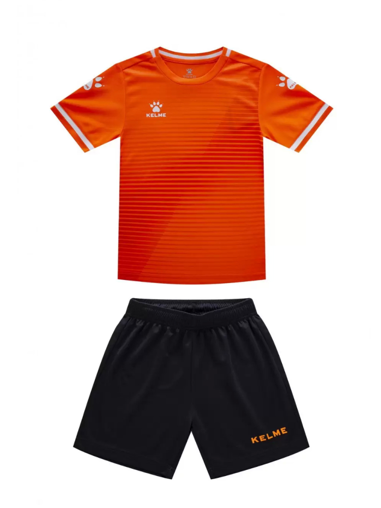 Детская футбольная форма KELME Short Sleeve Football Uniform (Orange/Black)