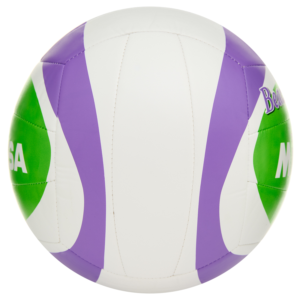 Мяч вол. пляжн. MIKASA BV543C-VXB-VLG, 18 панелей,синт.кожа (ТПУ),маш.сш., бут.кам, бело-фиол-зел