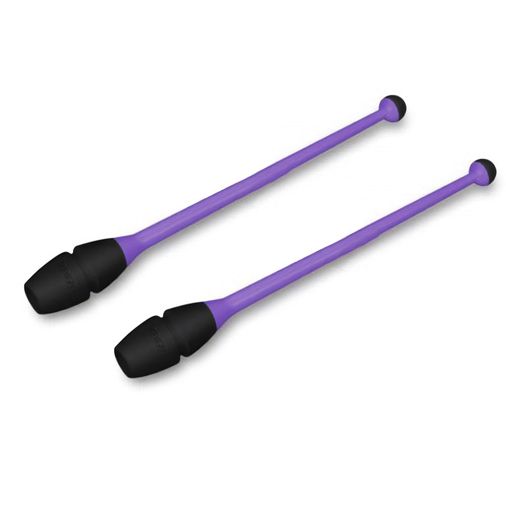 Булавы для худ. гимнастики INDIGO, IN017-VB, 36 см, пластик, каучук, в компл. 2шт, фиолетово-черный