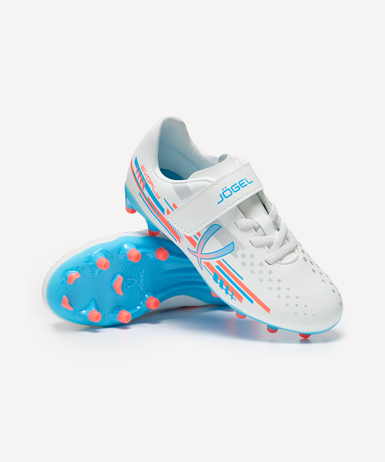Бутсы футбольные JOGEL Evofly FG Talant White/blue, детский